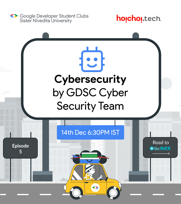 gdscsnu's tweet photo. GDSC is back again with episode 5 of DecHack based on https://t.co/rgtOF9Id2l know details about Cybersecurity join our event on 14th December sharp at 6:30 pm with our GDSC Cybersecurity Team ๐จโ๐ป
Registration Link :- https://t.co/sSw03S2zeL
#DecHACK #hackathon #gdsc #Google https://t.co/Inrup0AGD4