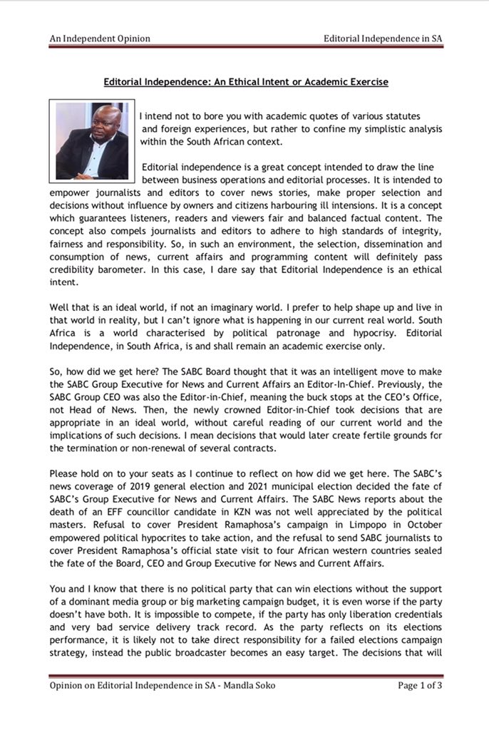 soko_mandla's tweet photo. This opinion piece has been published on City Press dated 12 Dec 2021 https://t.co/vmzH6Kzsl2