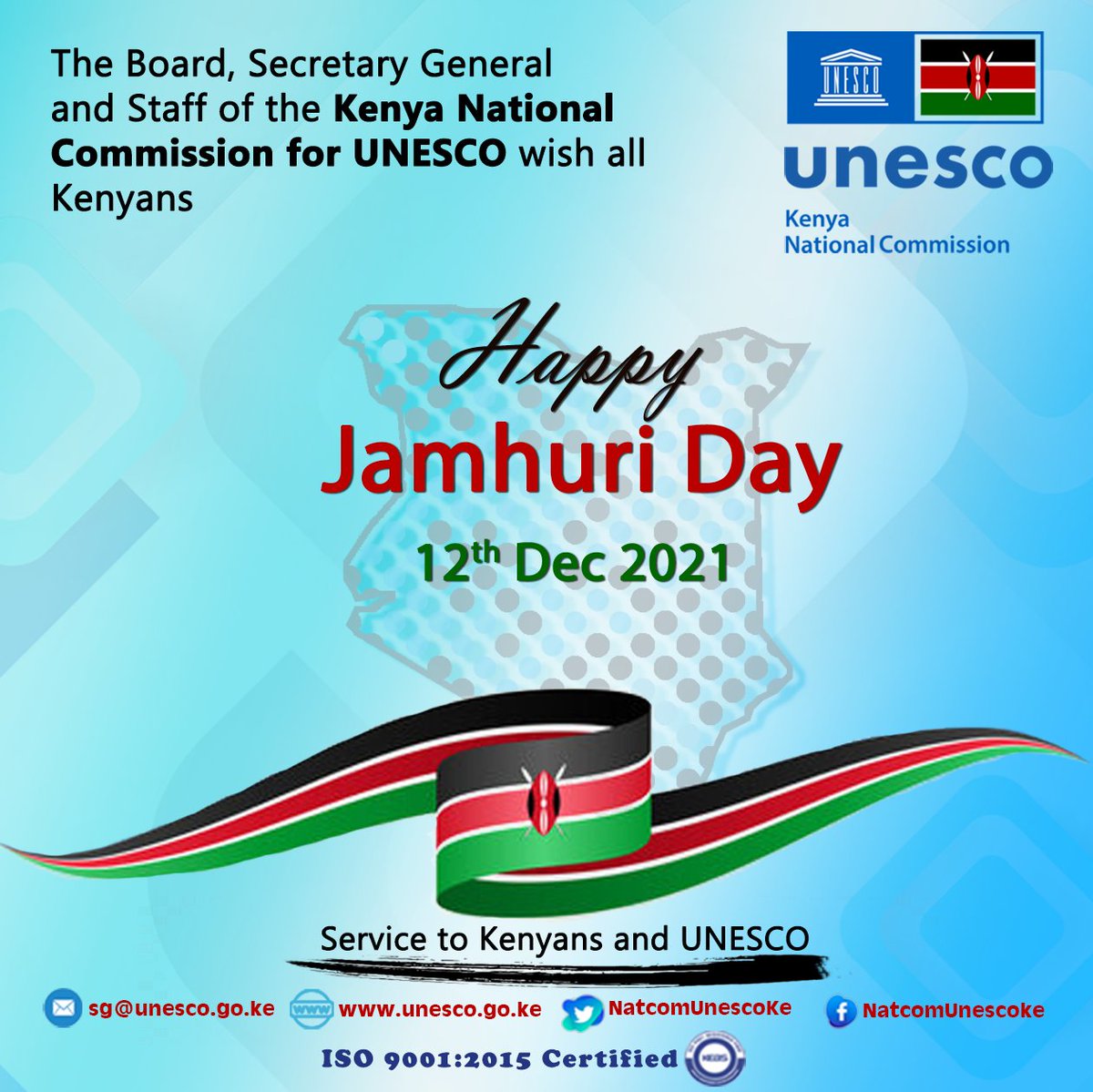 From UNESCO Youth Forum Kenya, we want to wish all Kenyans youth happy Jamhuri day. You're all hereos in one way or the other💪. 
<a href="/NatcomUnescoKe/">KNATCOM</a> <a href="/UnKenya/">UN Kenya</a> <a href="/UnescoEast/">UNESCO Eastern Africa</a> <a href="/UNYouthEnvoy/">UN Youth Envoy</a> <a href="/UNYouthKenya/">United Nations Youth Association at UNA Kenya</a> <a href="/PanelUnfpa/">UNFPA Youth Advisory Panel</a> <a href="/jongoto/">Dr. Joel Ongoto, PhD</a> <a href="/Omarivincent/">Omari Vincent</a> <a href="/OleLeshan/">Leshan Kereto HSC</a> <a href="/NYC_YouthVoice/">National Youth Council Kenya</a> <a href="/SDY_Ke/">State Dept for Youth Affairs & Creative Economy</a> @KenyaSdsn
