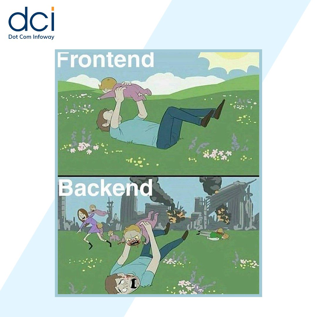 dotcominfoway's tweet image. Frontend vs. Backend 😂
#FrontendvsBackend #DotComInfoway #Frontend #Backend #AppDevelopers #Meme #Website #DevelopmentMemes