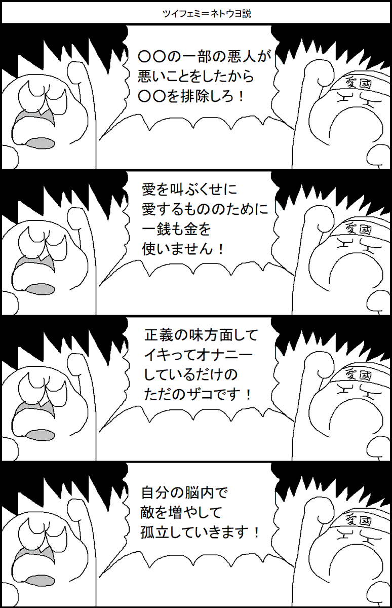 ツイフェミ=ネトウヨ説 