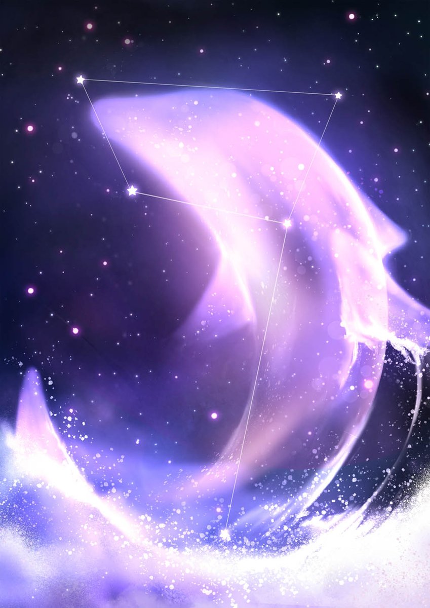 Whoops, I totally forgot to post this painting of the dolphin constellation ☆*:.｡.o(≧▽≦)o.｡.:*☆
I actually painted this in <a href="/Procreate/">Procreate</a> during this year's Stuttgart ComicCon ❤️
#constellation #stars