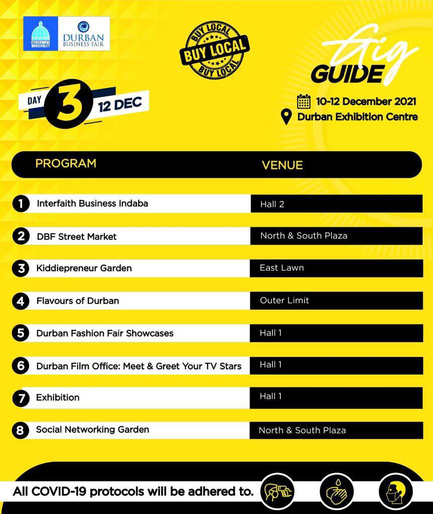 For those who wanna know what will be happening for the rest of the day at the @DBNBusinessFair 

Here’s the guide for the day! Kusazoba mnandi 💃🏻💃🏻💃🏻 

#BuyLocal #SupportLocal #DBF23