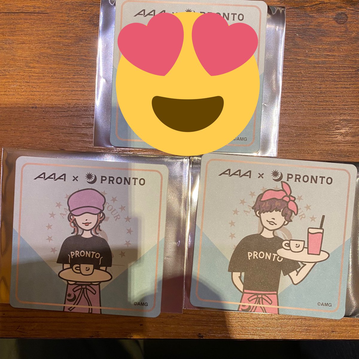 sa_1126_sa's tweet photo. AAA グッズ 交換
プロント コースター PRONT

譲　末吉　宇野

求　與

本日、東京ドームで手渡し交換希望です。よろしくお願いします。 https://t.co/08NTeh08XQ