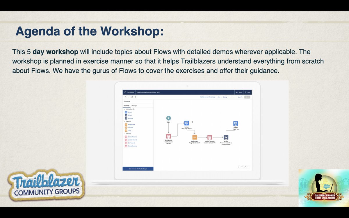 witkolkata's tweet photo. We're live with Part-4 of Salesforce Lightning Flows Workshop🔥

We also have Salesforce certification vouchers, Salesforce Swags, WIT Kolkata Swags and Udemy Flow Vouchers for giveaway. 
Join us here: https://t.co/RxnMSZn6jt

#witkolkata #witflows #TrailblazerCommunity https://t.co/Za34nE3D7A