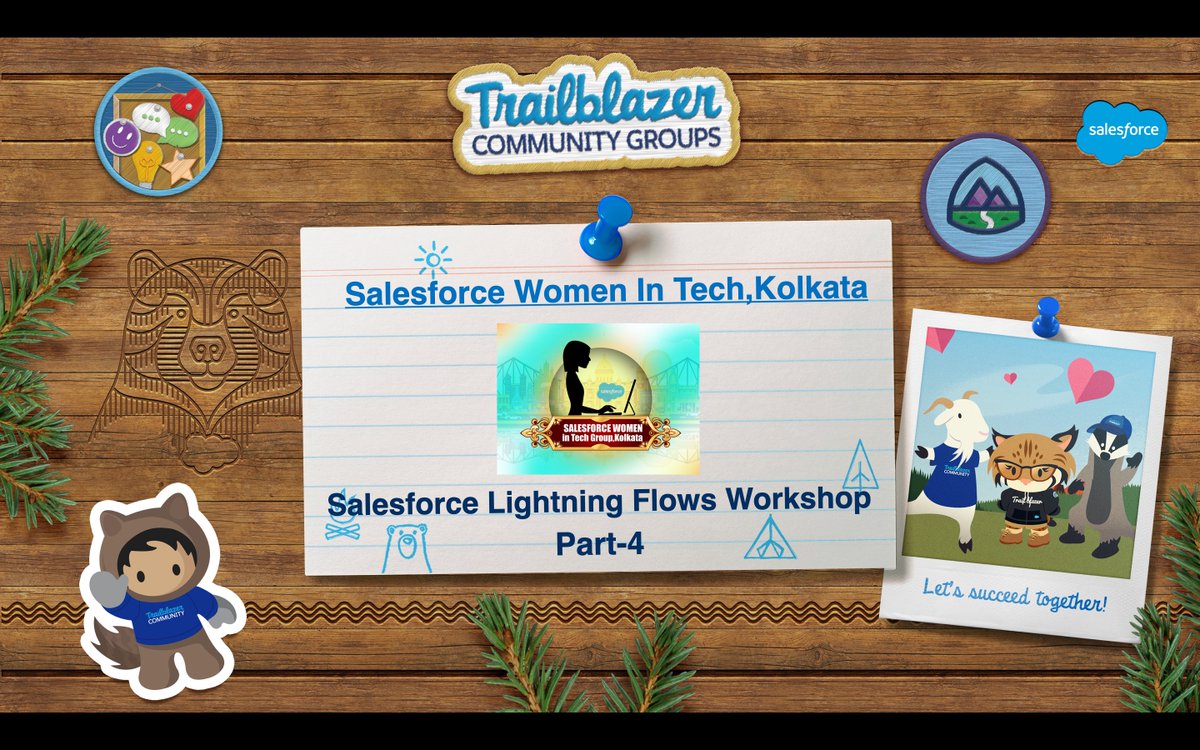 witkolkata's tweet photo. We're live with Part-4 of Salesforce Lightning Flows Workshop🔥

We also have Salesforce certification vouchers, Salesforce Swags, WIT Kolkata Swags and Udemy Flow Vouchers for giveaway. 
Join us here: https://t.co/RxnMSZn6jt

#witkolkata #witflows #TrailblazerCommunity https://t.co/Za34nE3D7A
