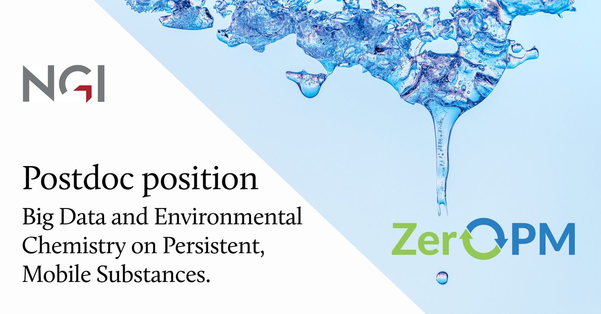 We are seeking a Postdoc Candidate for the project @ZeroPM_H2020, on the topic “Cheminformatics Strategies for Identifying and Grouping Persistent, Mobile Contaminants”. 

Submit your application within 31 January 2022.

@PMsarahehale @hanspeterarp

👉https://t.co/XEzWOebgMu https://t.co/QlDPhOyfkW
