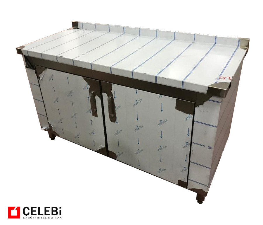 ► Paslanmaz Çelik Dolaplı Çalışma Tezgahı
► Stainless Steel Worktable With Cabinet

celebimutfak.com/index.php/urun…