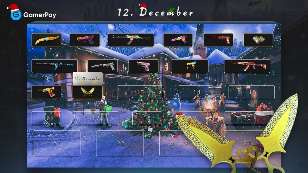 GamerPayGG's tweet image. Happy 3rd day of Advent 🎄

Today&apos;s golden present holds these amazing Shadow Daggers - Lore in MW.

To enter:
✨Retweet 
✨Follow @GamerPayGG, @ydeasger, @Joao_Maierhofer and @Cylock1337

Winner is rolled on the 15th Dec.