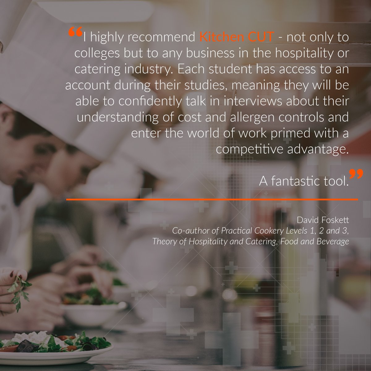 "A fantastic tool". Kitchen CUT supports both lecturers and students alike by having a cloud based digital system that they can access on any device, anywhere, anytime.

#hospitalityeducation #culinarystudent #recipecosting #menuengineering #allergenmanagement #culinaryschool