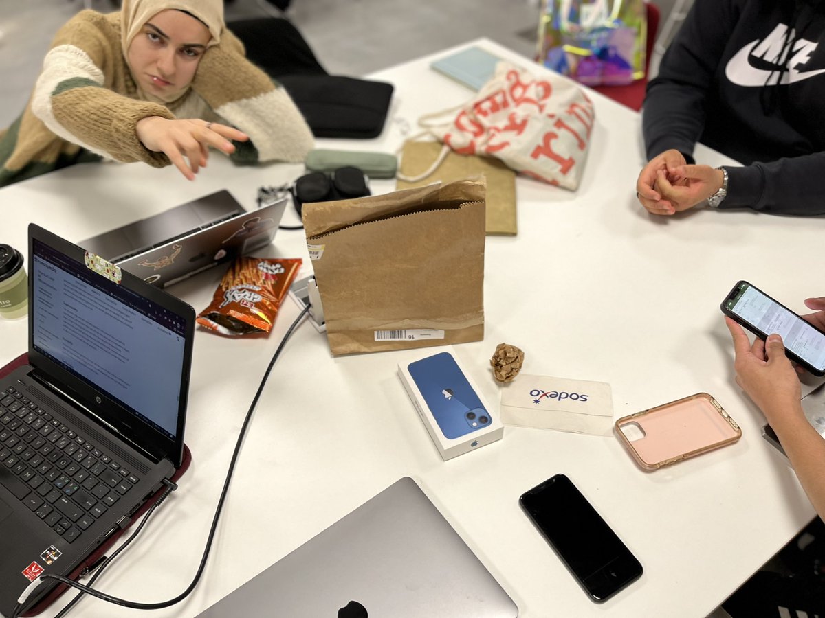 Studying at the library 📚 and showing my classmates how to eat Crax sticks 😅<a href="/MetropoliaBiz/">Metropolia Business School</a>