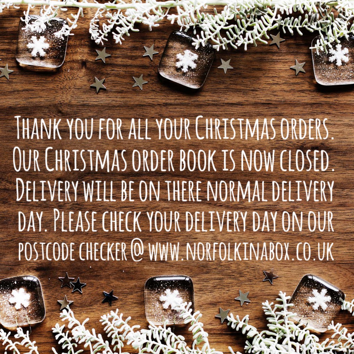 a_norfolk's tweet photo. Thank you for all your Christmas orders. Our Christmas order book is now closed. #Norfolk #norfolkvegetablebox #norfolkinabox #norfolksfinest https://t.co/TcN6Soe1JO