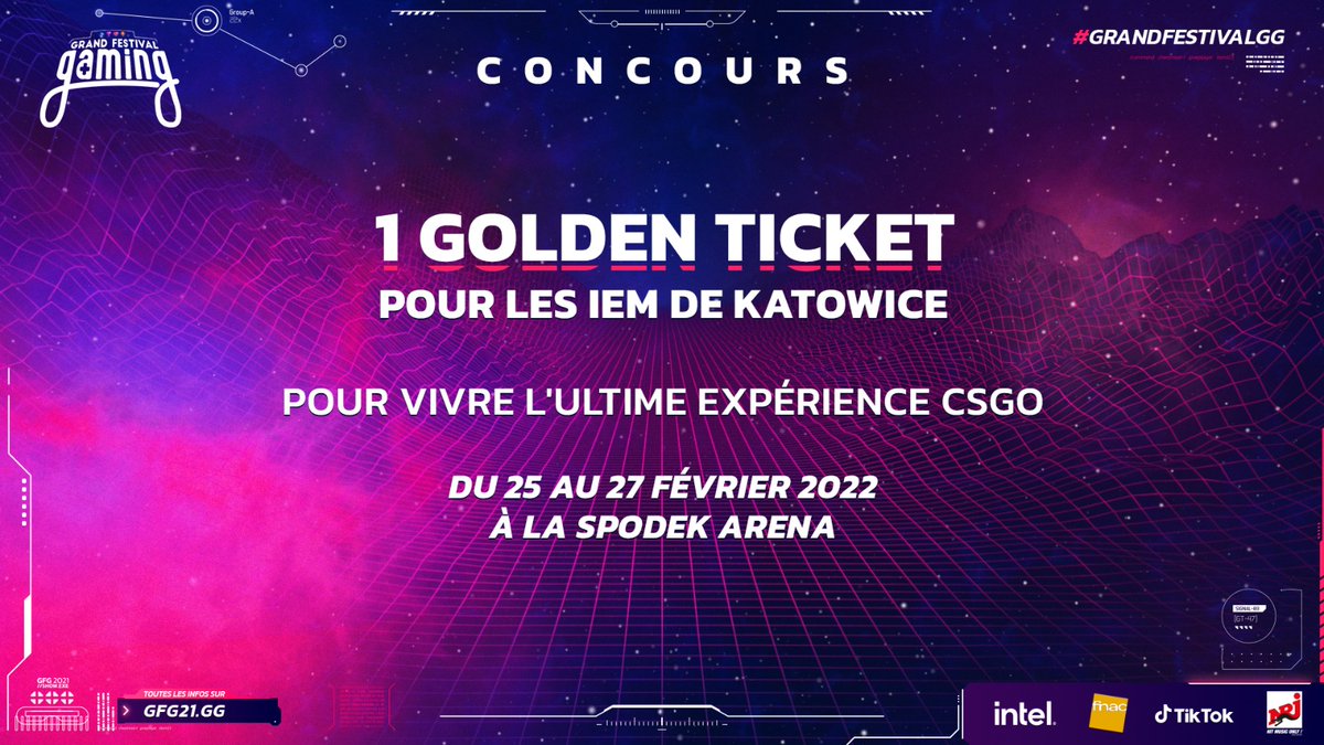 CroissantStrike's tweet image. À l'occasion du @GrandFestivalGG et de la finale des IEM Winter, @IntelFrance régale !

Un Golden Ticket (Entrée, Avion et Hôtel) pour les IEM Katowice à gagner. 

RT + Follow @1PVcs pour participer.
TAS à la fin de la finale