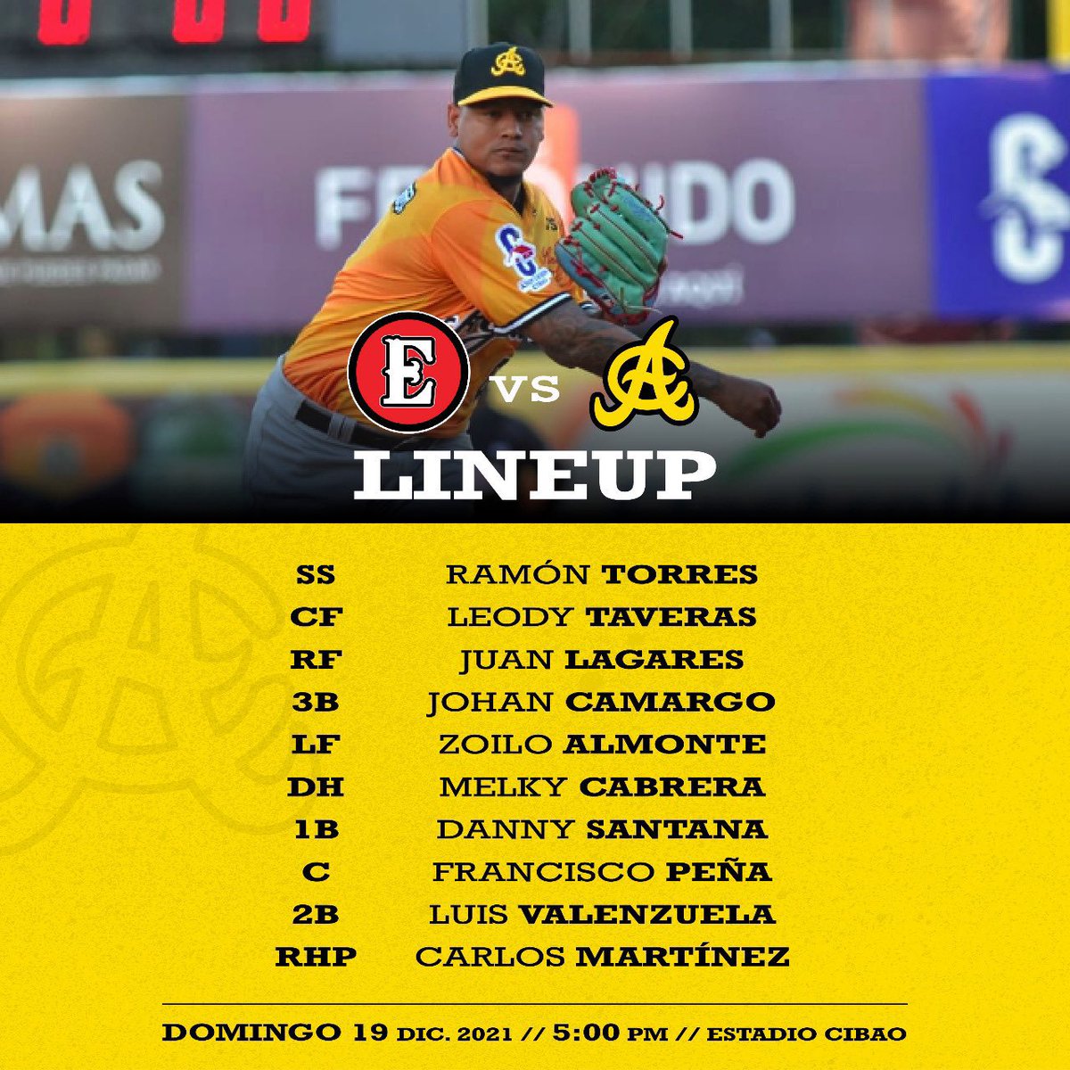 aguiluchos's tweet photo. #AguiPBP Alineación y roster para el partido hoy 19/12/21 contra los Leones #LEvsAC https://t.co/vVwZUm5Yfy