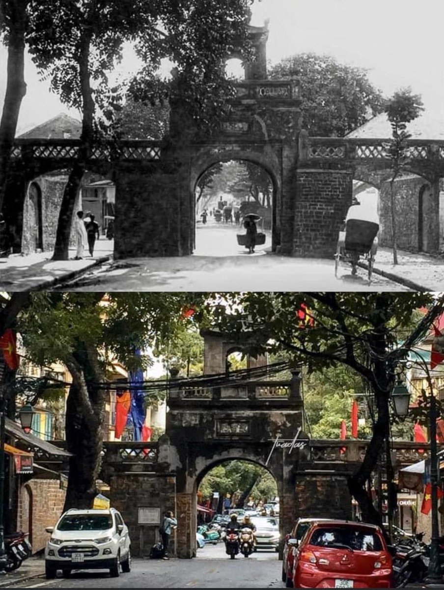 hal2f's tweet image. شارع في فيتنام عام 1920 والان