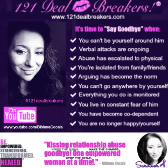 121dealbreakers's tweet photo. Empowering women to kiss unhealthy relationships goodbye! One empowered woman at a time!™ via https://t.co/kLVcsXa5BY #DomesticViolence #DomesticAbuse #relationships #datetips #dating #datingtips #abuse https://t.co/v2nLodru8c