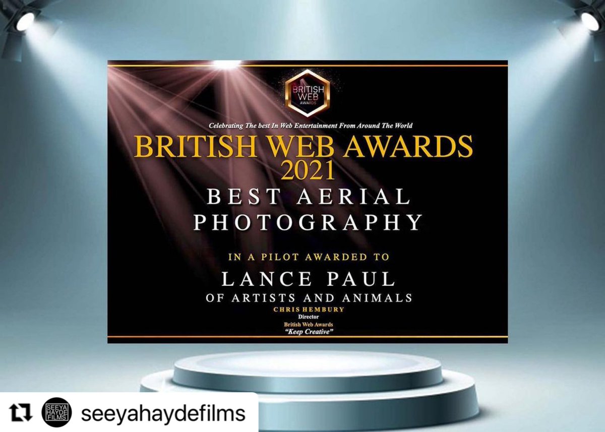 British Web Awards (@britishwebaward) on Twitter photo #Repost @seeyahaydefilms
Big congrats to <a href="/imlancepaul/">Lance Paul</a> who won Best Aerial Photography in a pilot for his work on Of Artists & Animals at the 2021 British Web Awards! Thank you @britishwebawards
#indiefilm #indiefilmmaking #indpendentfilmmaker #makingmovies #britishwebawards #Repost @seeyahaydefilms
Big congrats to <a href="/imlancepaul/">Lance Paul</a> who won Best Aerial Photography in a pilot for his work on Of Artists & Animals at the 2021 British Web Awards! Thank you @britishwebawards
#indiefilm #indiefilmmaking #indpendentfilmmaker #makingmovies #britishwebawards