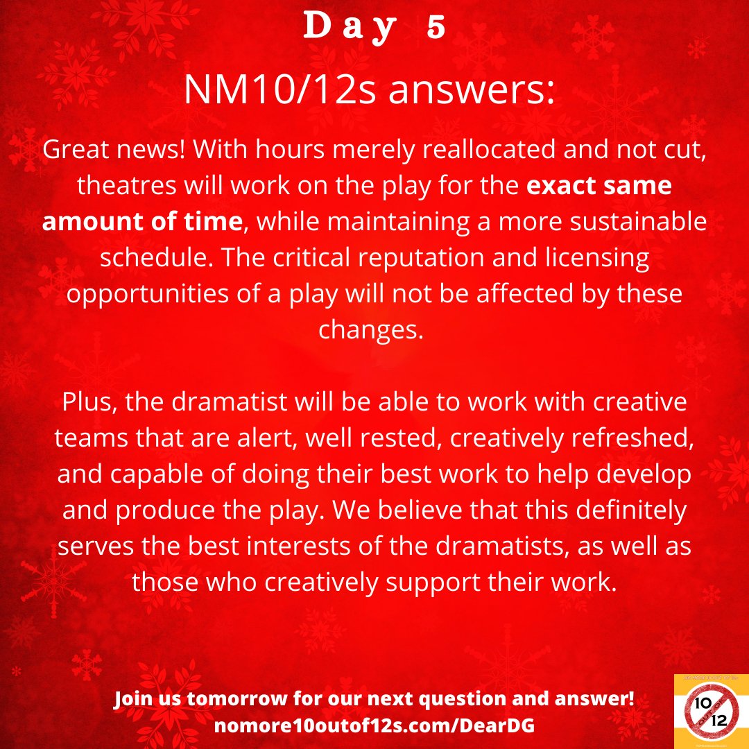Short answer: it won't! Day 5 of our answers for 
<a href="/dramatistsguild/">Dramatists Guild</a> questions! #nomore10outof12s