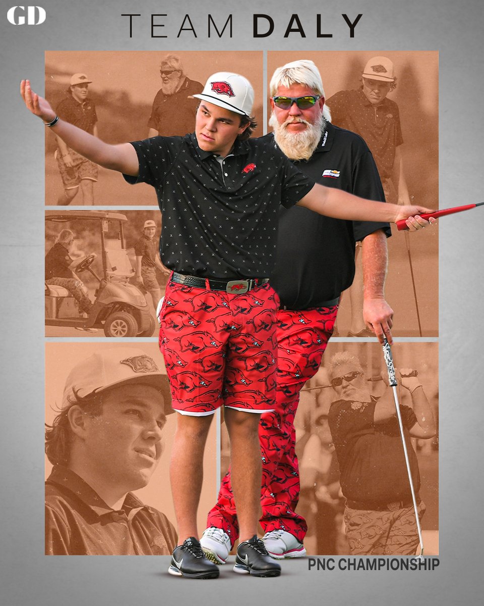 GolfDigest's tweet photo. Team Daly for the win. 💯 

Two-time major winner @PGA_JohnDaly and his son, John, win the @PNCChampionship by two shots at a tournament-record 27-under. https://t.co/K9vEVxmFSf