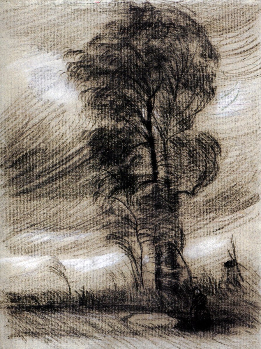 Landscape in Stormy Weather, 1885 #vangogh #realism