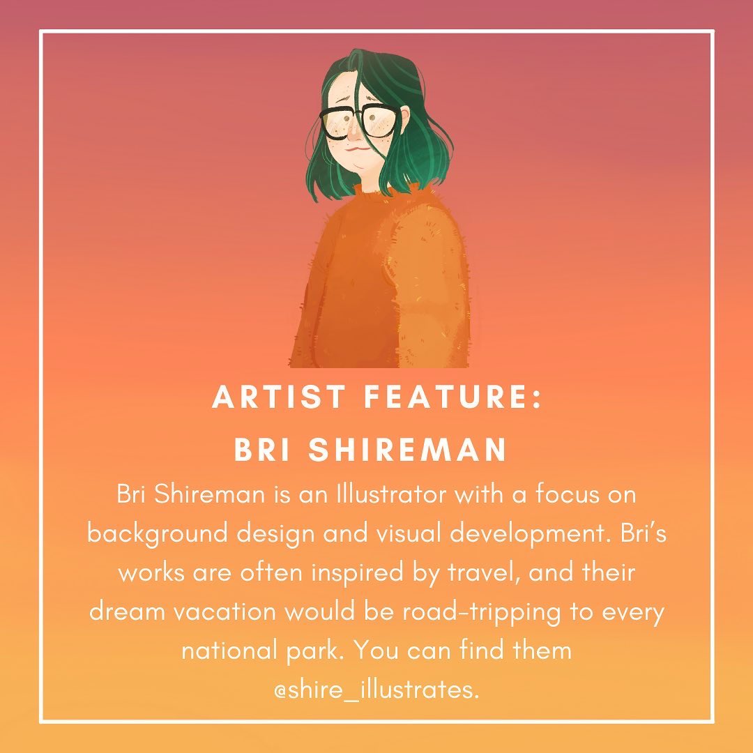 VacationZine's tweet photo. Meet the Artist! Bri Shireman is an Illustrator with a focus on background design and visual development. Bri’s works are often inspired by travel, and their dream vacation would be road-tripping to every national park. https://t.co/nEfC7JVzOv