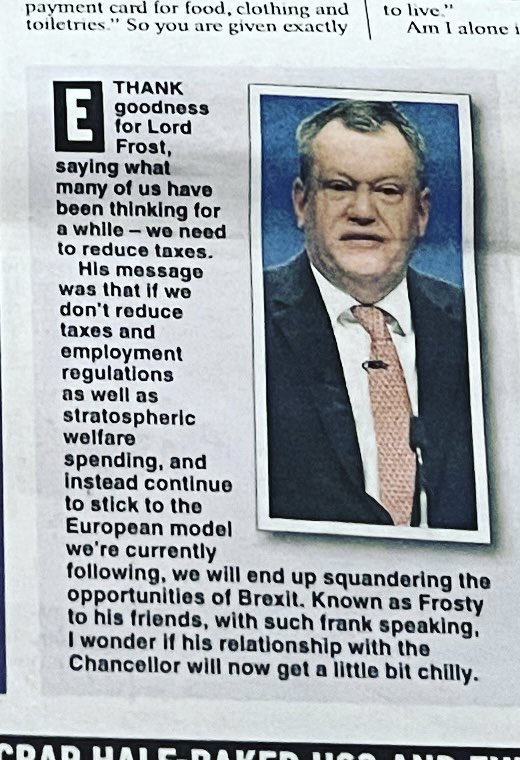Esther McVey (@esthermcvey1) on Twitter photo Lord Frost will be a big loss. 
I wrote this article back in November.
He made his concerns known then - seems no one wanted to listen. Lord Frost will be a big loss. 
I wrote this article back in November.
He made his concerns known then - seems no one wanted to listen.