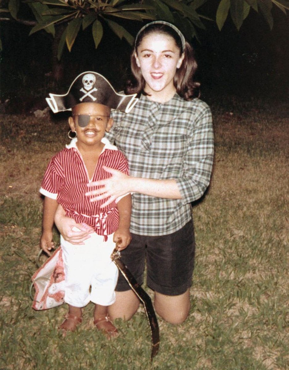Barack Obama and his mother, 1966.