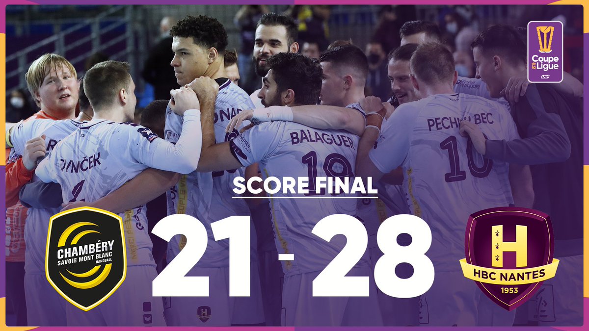 LNHofficiel's tweet photo. CHY 21 ⚡️ 28 NAN 

Le @HBCNantes remporte sa deuxième Coupe de la Ligue 👏 

#Final4CDL https://t.co/Vxiiy9CJFY