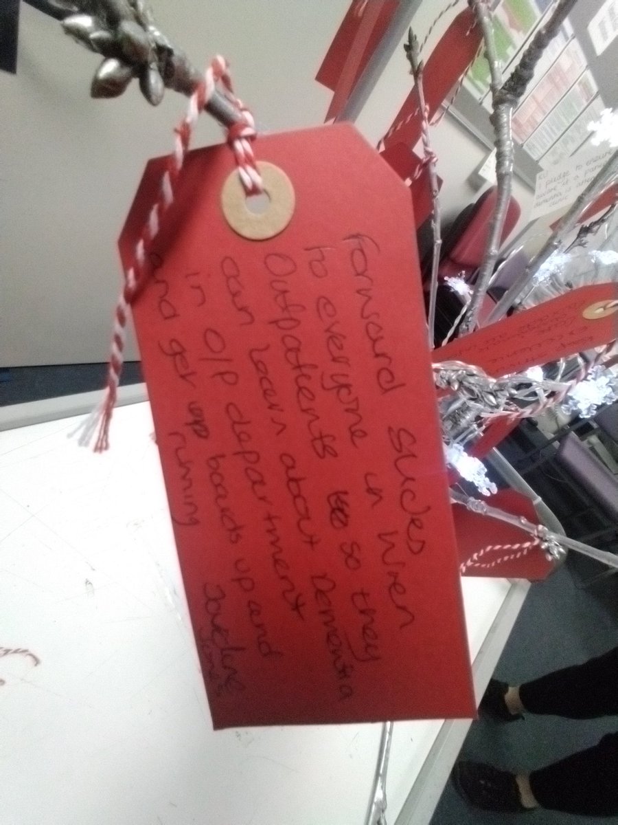 swindonadmiral's tweet photo. Our dementia champions day was poignant but also finished on a truly positive note with the 'Pledge Tree'  This now holds nearly twenty New Year pledges from participants in regards to quality improvements for #dementia patients as we look to 2022. @GWH_NHS @DementiaUK https://t.co/7fHQLnuoMb