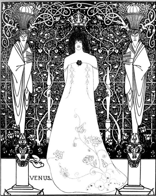 "Venus between Terminal Gods, 1895"

Aubrey Vincent Beardsley (21 August 1872 – 16 March 1898) was an English illustrator and author. 