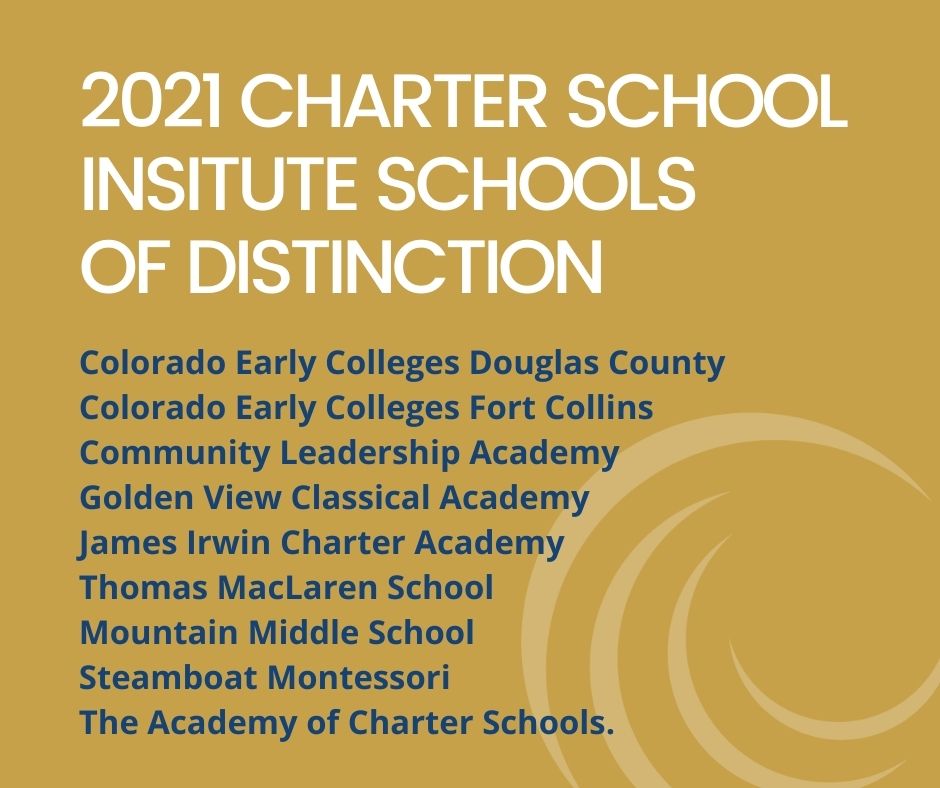 COCharterSchool's tweet photo. Congratulations to the @CSIColorado 2021 Schools of Distinction. You are an example to us all! https://t.co/b4bXKwvlRS
#GreatSchools #WeLoveCharters #CharterSchool #Colorado https://t.co/XUktjWvt2N