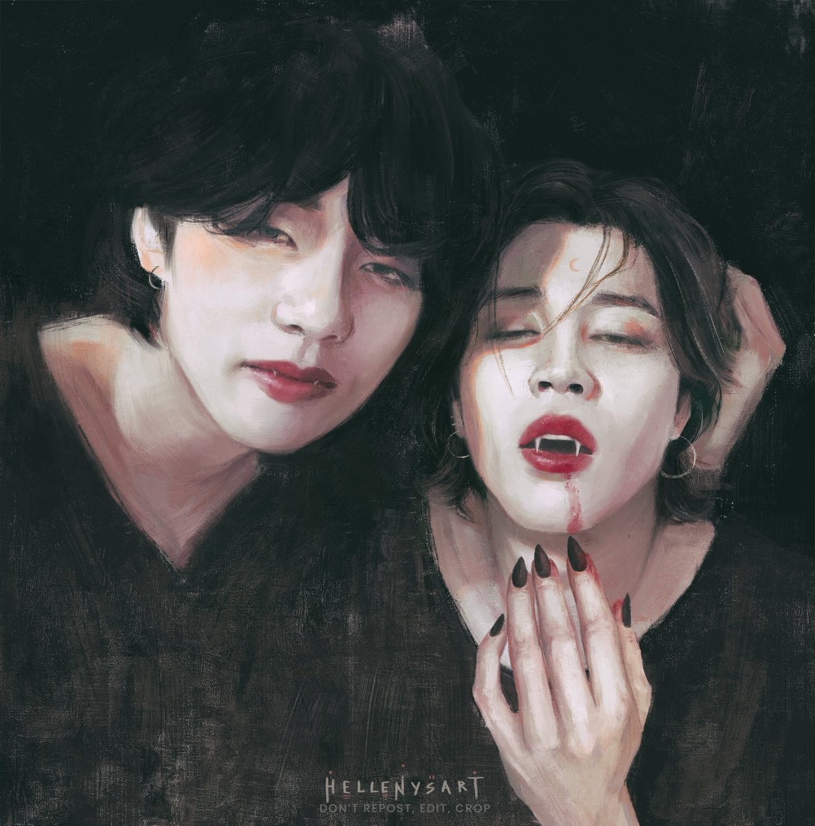 hellenysart's tweet photo. vampvmin🦇🌙
#btsfanart #vmin #kimtaehyung #parkjimin #bts #digitalart #digitalpainting https://t.co/0fMEwlgBVA