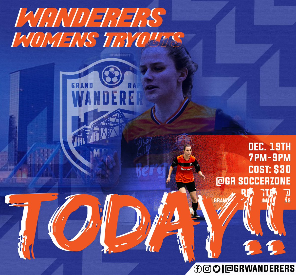 GLFC_PRO's tweet photo. THE WAIT IS OVER!!
Tryout Day! You can still register: https://t.co/AfgoHM0jIe
@ GR SOCCERZONE
7-9PM
Come ready to work hard! #WoSo #ForThe616 https://t.co/r1KhrwL1vT