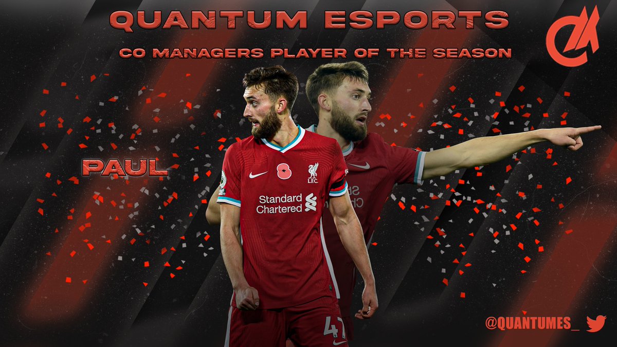 QuantumES_'s tweet image. 𝗖𝗢 𝗠𝗔𝗡𝗔𝗚𝗘𝗥𝗦 𝗣𝗟𝗔𝗬𝗘𝗥 🏆.

What a season this man has had with us since he came in after the first few games of the season. In the first of his 2 awards that he's won, @paulcl97 grabs the Co managers player of the season award!