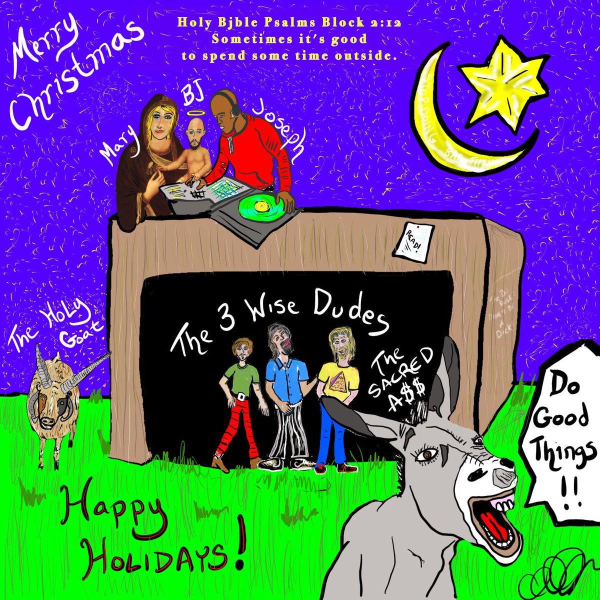 cd_damitio's tweet photo. All Bald Jesus Drinking Club token holders will find our first #BaldJesus #NativityScene in their wallets. Check the hidden folder on OpenSea as it is on Polygon. This is the first time the major characters from the #HolyBjble appear together. #MerryXmas https://t.co/xaD1tjOVYT https://t.co/saC2mHks5v