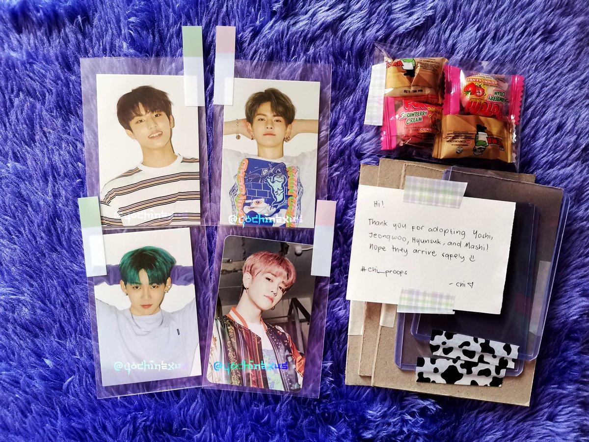 HwanRutoWoo's tweet photo. Thank you so much po @imapotatokeke 💙 Jeongwoo, Yoshi, Hyunsuk and Mashi came home safely po! I love them so much! Junghwan totga😭 thanks for packing them well po🥰
@treasuremembers 
#chi_proofs https://t.co/y0AriO4lCN