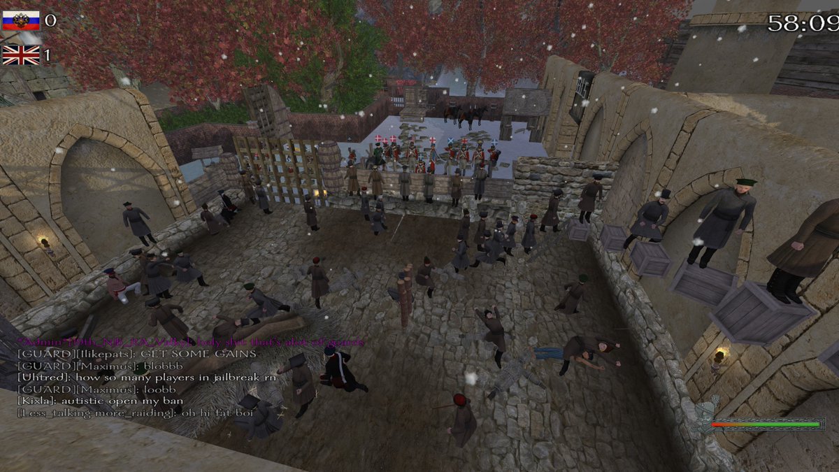NWRP_eu's tweet photo. The Christmas event on our Jailbreak server was great fun and kept everyone entertained for around three hours straight. Server population peaked at around 100 concurrent players. #MountandBlade #Bannerlord #Warband #LFG https://t.co/TjuuYEKXUA
