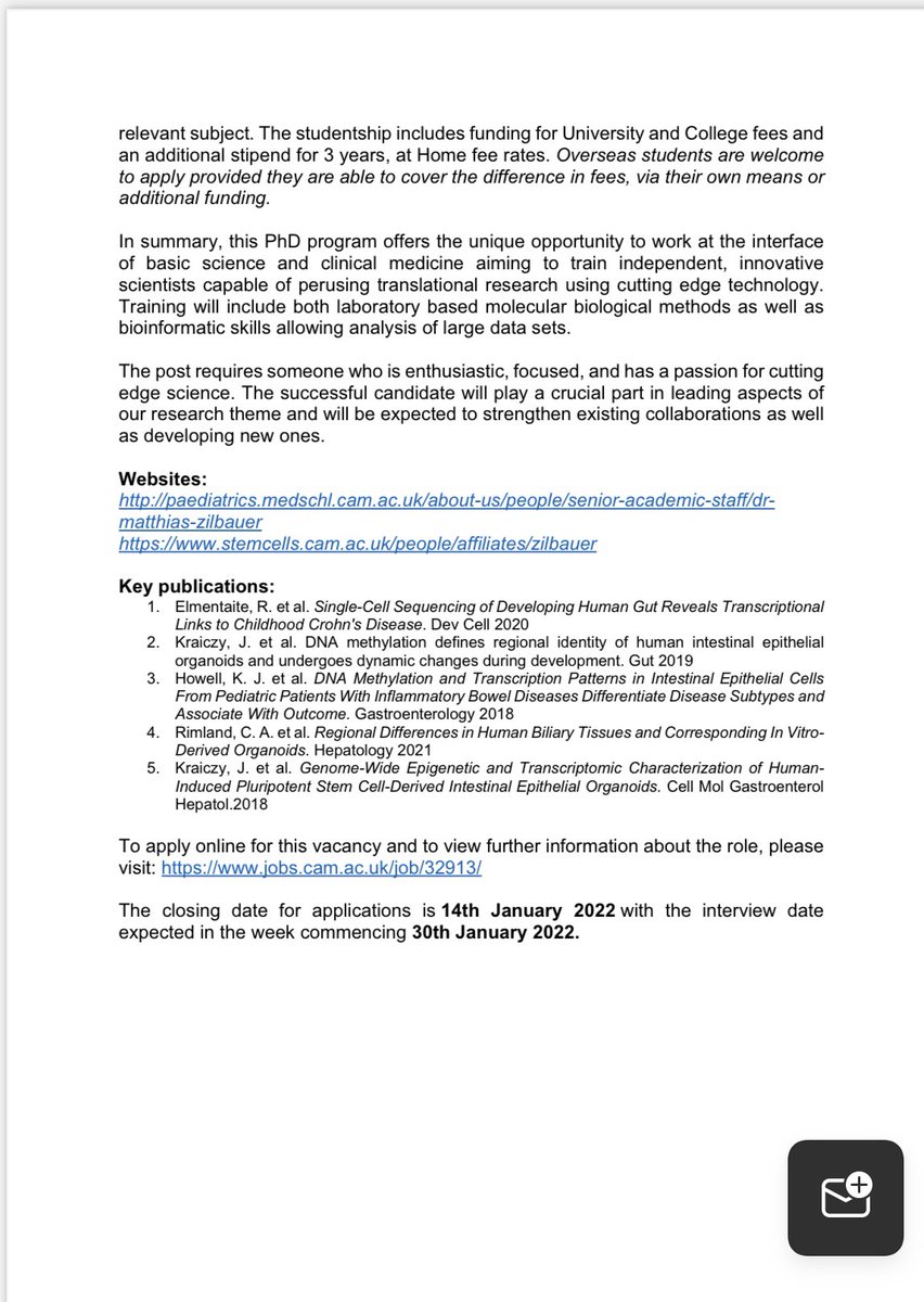 Franc_Perrone's tweet image. Interested in working with #organoids and understanding the mechanisms involved in the development of #gut #cancer in Cystic Fibrosis patients? Apply to the PhD position in our lab to join an exciting research and lab environment.