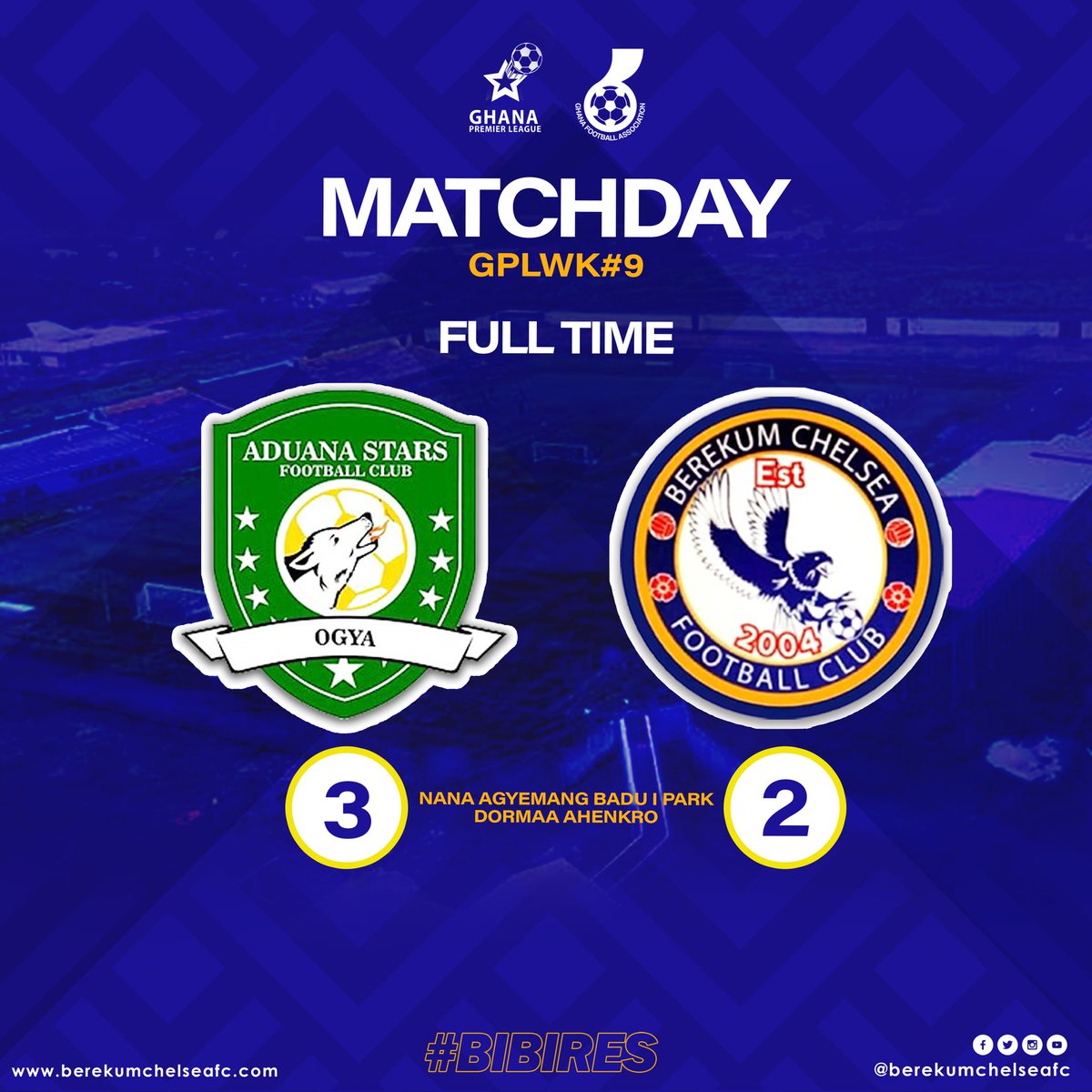BerekumChelseaF's tweet photo. βΉ | 90' ππππ - ππππ
We fought harder but lost to a better side.
#Bibires
#bonoderby
#GPLwk9
#aduanachelsea https://t.co/5F6sJ5dXnY