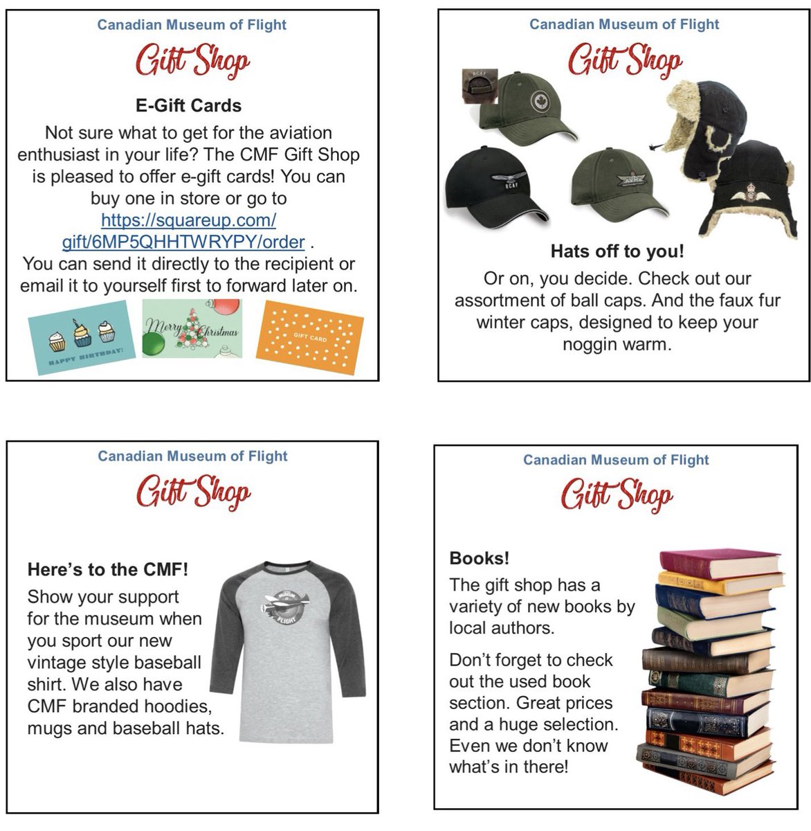 We’ve got everything for the aviator or aviation enthusiast in our museum gift shop! Stop by today to pick up that one of a kind gift today! #CanadianMuseumOfFlight #LangleyBC