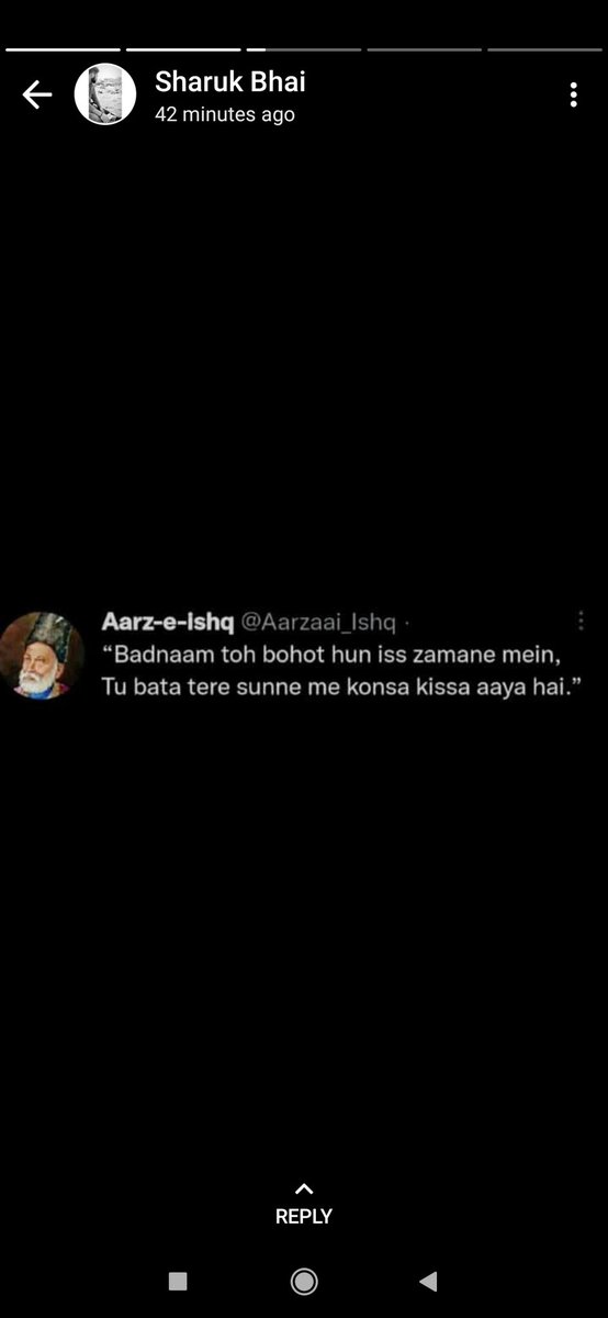 __aalim's tweet photo. "Badnaam tho bahut hun iss zamane
                      Mein, 
Tu bata tere sunne me konsa kissa
                 Aaya hai."🖤 https://t.co/MKRihPtDjH