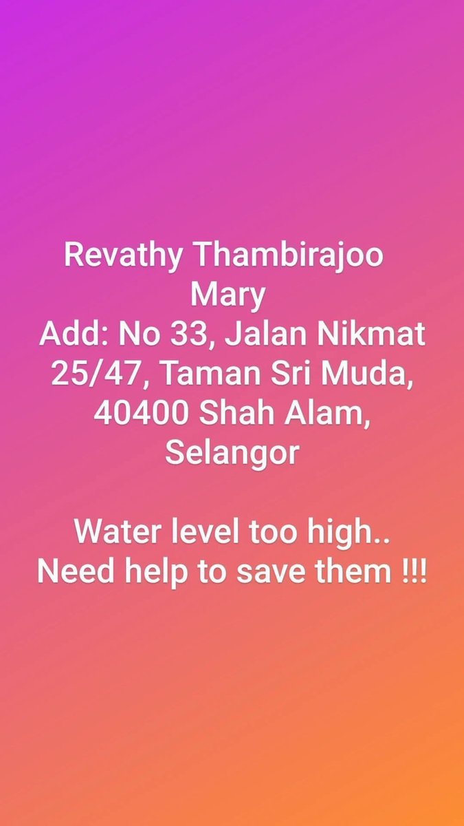 miltaaaaaaa7's tweet photo. Still haven’t been found. They are starving for two days !! Got elderly people !! #DaruratBanjir please share !! https://t.co/jASmAlLUY0