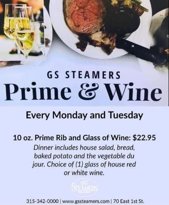 SteamersGs's tweet photo. You've shopped for everyone else so it's time to treat yourself!  Something Every Night Monday - Thursday this week!

Sangria
Prime &amp; Wine 
Date Night 
Thirsty Thursday https://t.co/1EgJY1ktUm