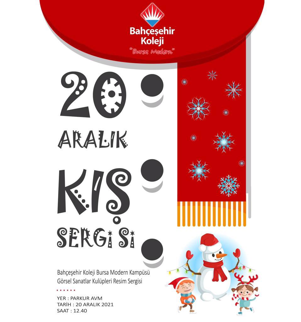 Öğrencilerimizin çalışmalarından oluşan Kış Sergisi açılışı 20 Aralık Pazartesi 12.30’da bölgemizde yeni açılan Bursa Parkur Avm’de gerçekleşecektir.
Sizleri de aramızda görmekten mutluluk duyarız.
#bursamodernbk #bahçeşehirkoleji♥️💙