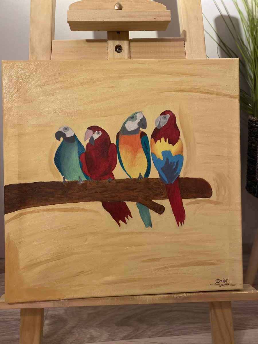 _zohor3's tweet photo. انتهت اول لوحة بالزيتي ♥️🦜 https://t.co/IQvlG2zYqj