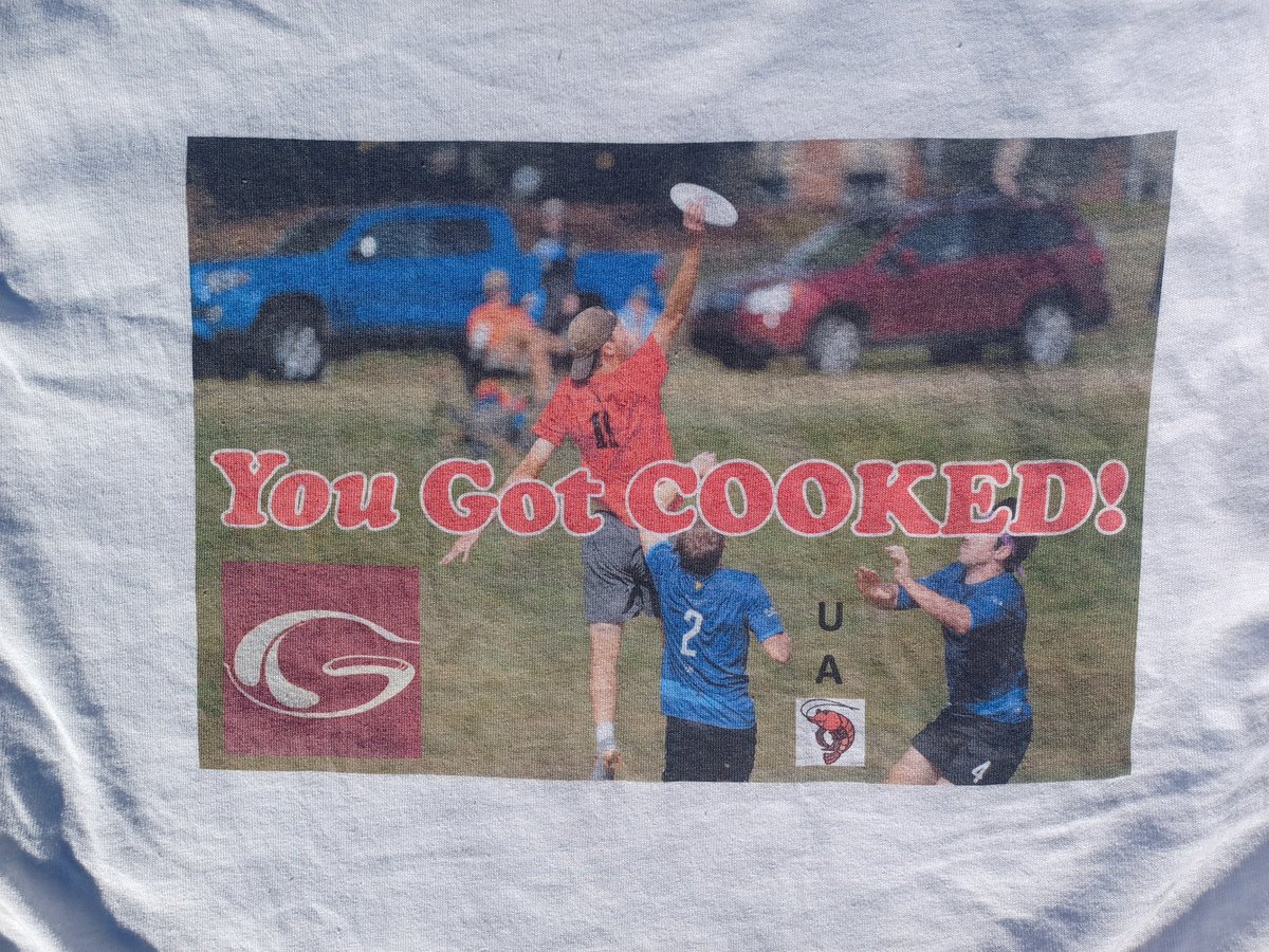 Matt Cook pulled off his jersey to show off a “You Got Cooked” shirt after a sky + assist put <a href="/JojahUltimate/">Jojah Ultimate</a> up 14-13