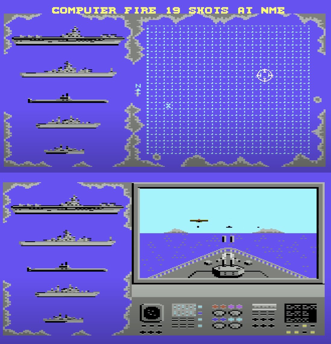 tecnostalgia's tweet photo. #1753 Hola! Hoy en el #8BitQuiz tenemos una producción para #Commodore en la que nos presentan la versión "informátizada" del apasionante juego de hundir la flota enemiga...
¿Sabes como se llama?
#retrogaming https://t.co/6SGF4qBxKQ