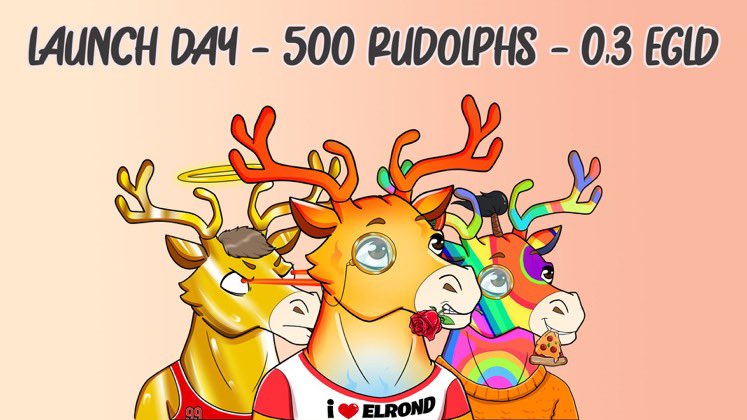 🎁 #nft giveaway 🎁
WIN one of the #rudolphs from <a href="/RudolphWorldNFT/">Rudolph World⚡️🪐</a>

2 winners by following the rules:

❣️ Like
👤 Follow <a href="/smilingpotato/">Smiling Potato</a> and <a href="/RudolphWorldNFT/">Rudolph World⚡️🪐</a>
📌 Retweet
👥 Tag 3 people down below 

$EGLD $MEX #elrond #cryptocurrencies #nftgiveaway @ElrondNetwork
