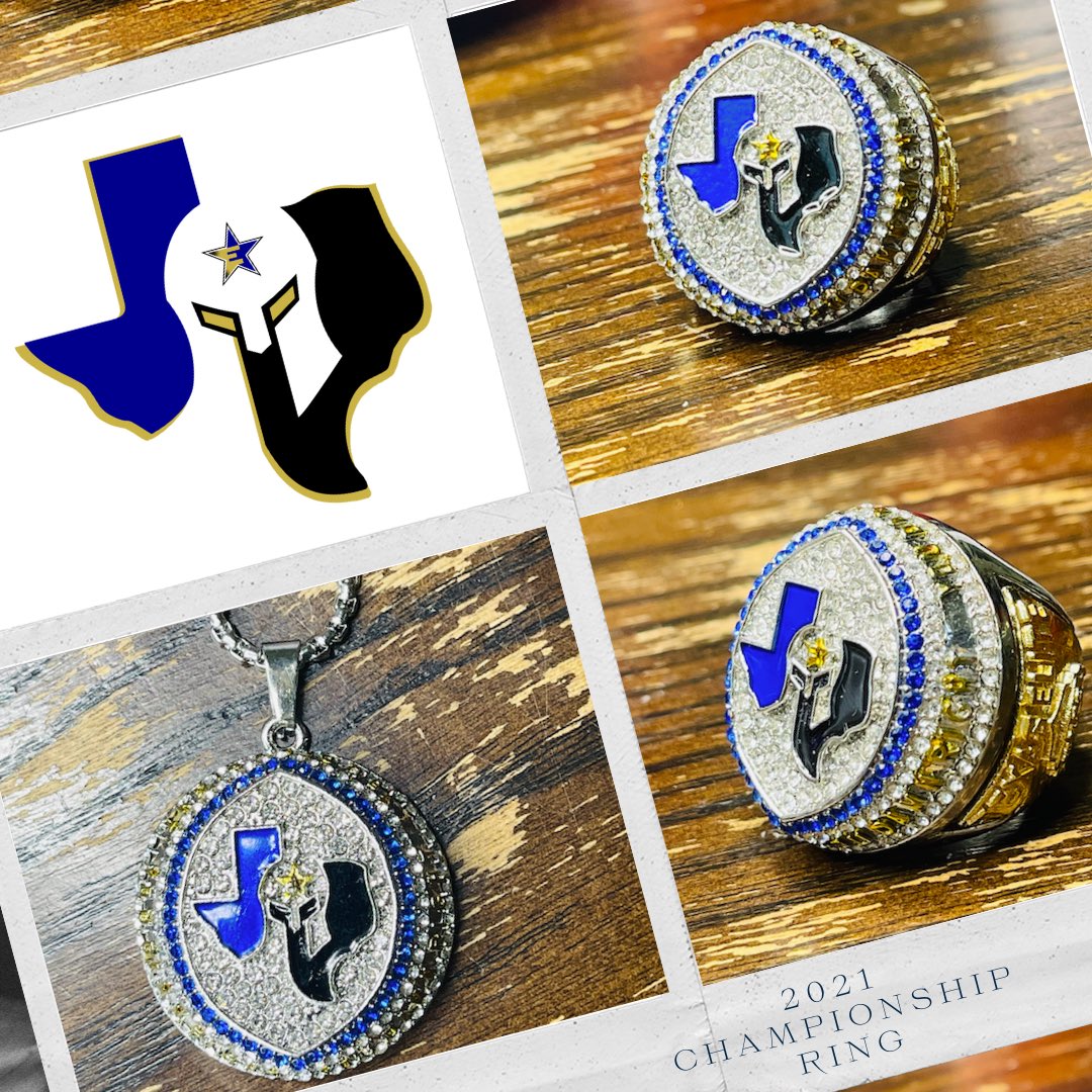 TXEliteFootball's tweet photo. ππWeβd like to introduce Spartan nation to that new thang! Say hello to our 2021 Texas Elite Spartans championship ring. #youdamnrite #champs #wnfcproud #slightdrip #texasproud #beElite #spartaaa #thisisspartaaa #texasbaby https://t.co/3aacJWbuA2