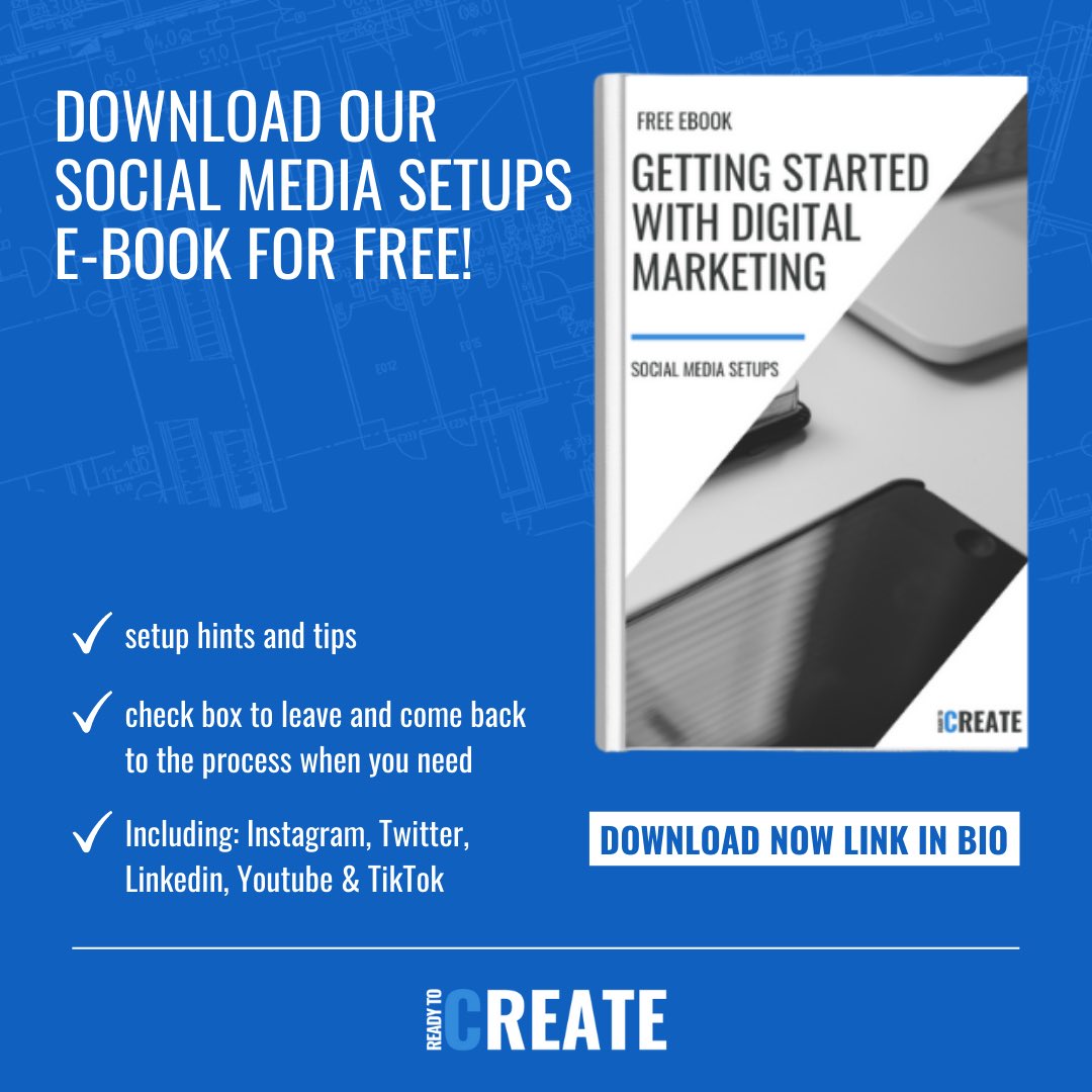 NOW AVAILABLE

A step by step guide on setting up your social media channels with hints, tips, numbers and sizing we give you a quick read with check boxes so you can leave and come back to the process as and when your day to day business responsibilities will allow!

Link in bio